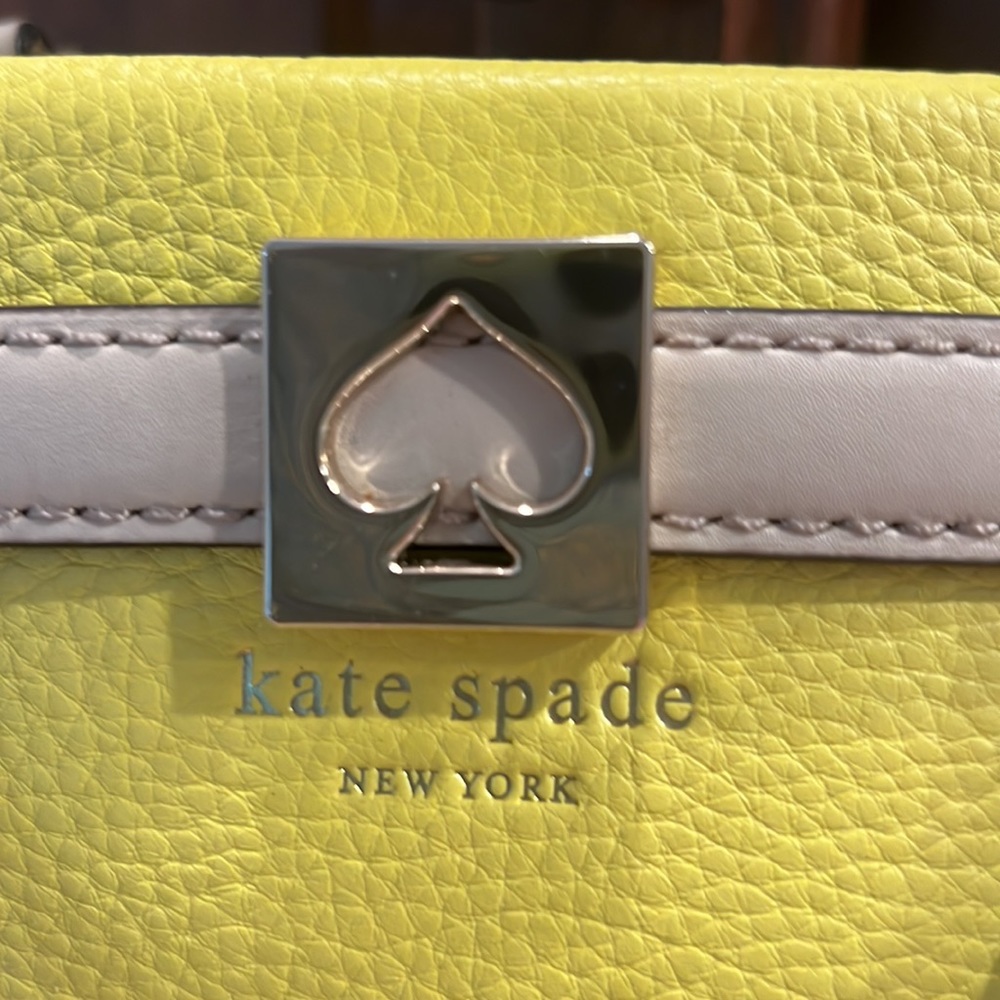 Yellow and tan Kate Spade satchel/crossbody - Picture 2 of 6
